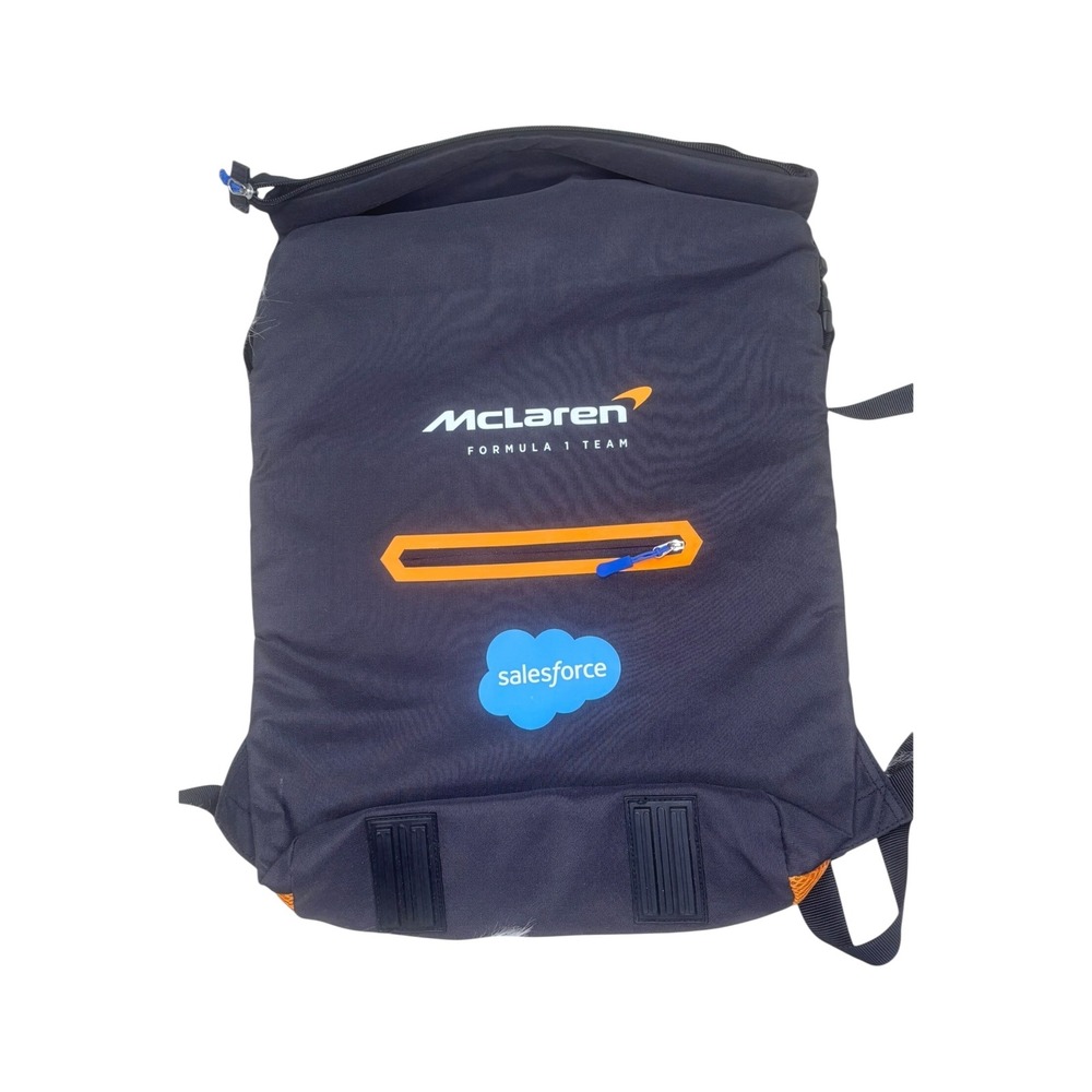 McLaren Formula 1 Team Salesforce Backpack Black‎ Orange Roll Top NEW